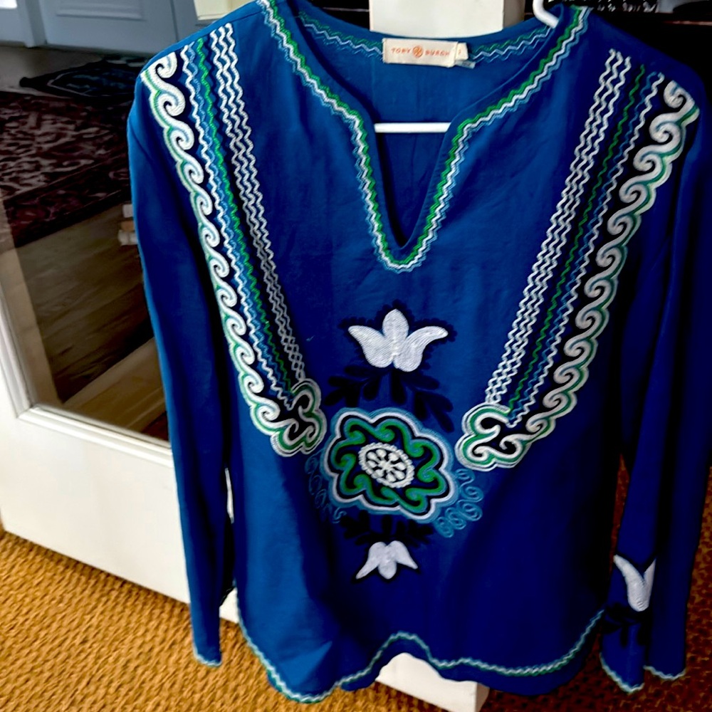 Tory Burch Linen Cotton blend Tunic with embroidery